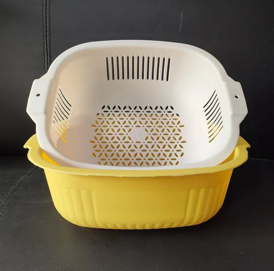 Plastic Vegetable Washer - White